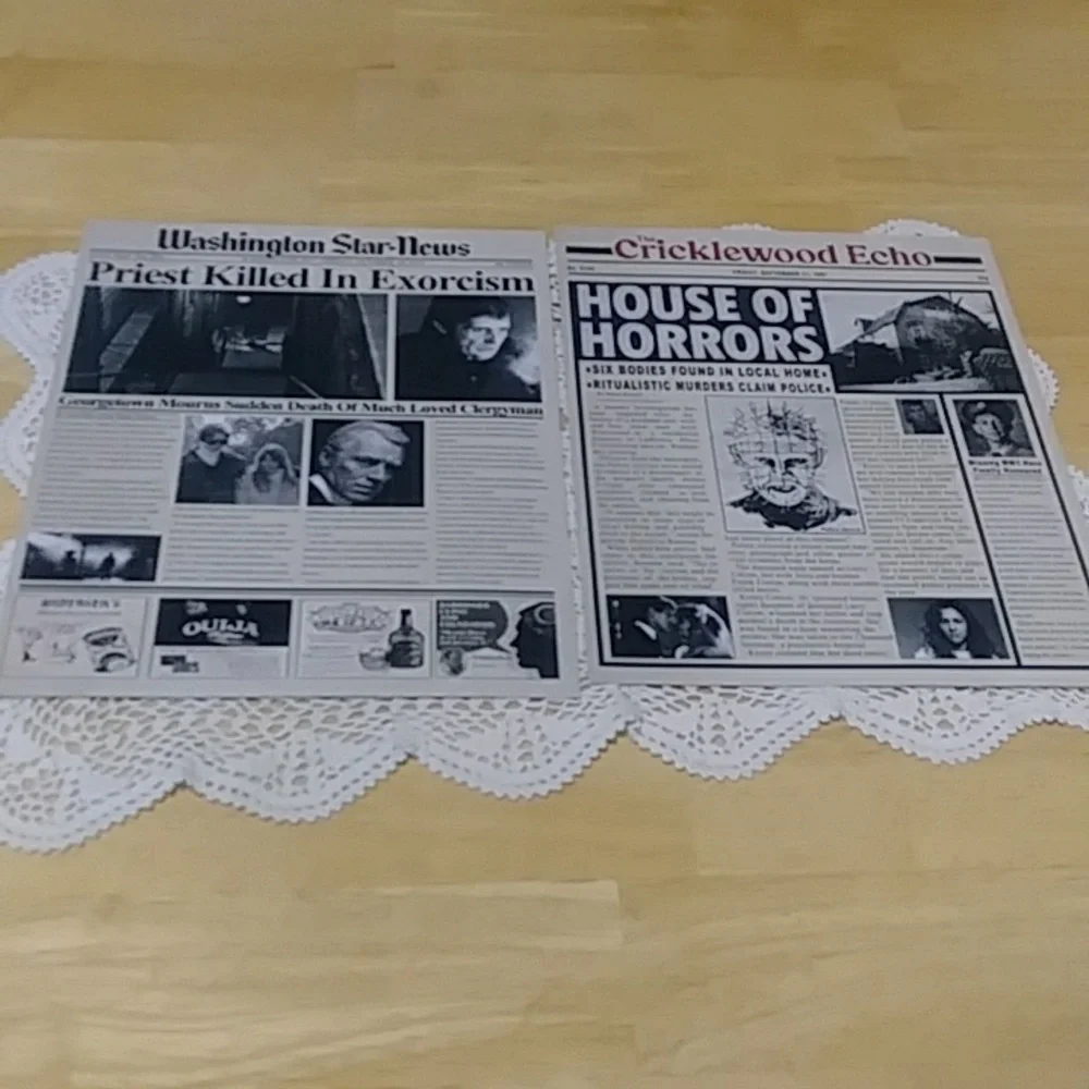 TYZZHOA 12Pcs Vintage Horror Movie Newspaper Article Poster Classic Scary Movie